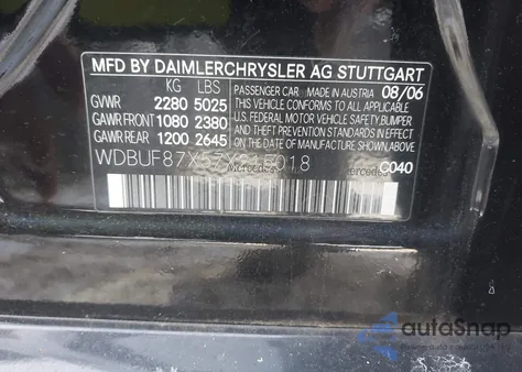 2007 Mercedes-Benz E 350 4Matic из США, поврежденный, VIN WDBUF87X57X215018